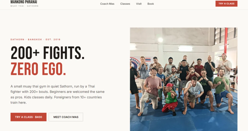 Mankong Phranai website preview